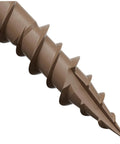 Close-up of the Fast-Start Tip and threads of DSVT2S Deck-Drive Wood Screw Collated 10 X 2 In Torx T25 Tan with Quik Guard Coating