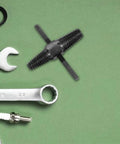 Super Tough Dual-Head Screw Extractor Kit For Stripped Bolts And Water Pipe Fixes. Easy-To-Use Bolt Remover Tool That Slams In Fast To Save Your Back And Time On Any Heavy Industry Or Home DIY Job Without Needing A Pro Plumber. black steel extractor with wrenches