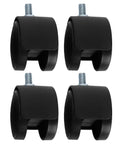 Rcniso Silent Furniture Caster Set with Smooth Bearing for Cabinet Cart, 360 Degree Rotation for Office Use, black wheels