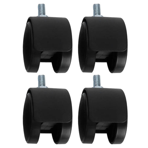 Rcniso Silent Furniture Caster Set with Smooth Bearing for Cabinet Cart, 360 Degree Rotation for Office Use, black wheels