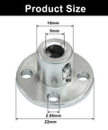 5mm Flange Shaft Couplings Rigid Flange Connectors For RC Motors 4 Pack Built Tough From Premium Iron For High Strength And Precise Fit Easy Link Up For Smooth Reliable Power Transfer, size diagram with 22mm base