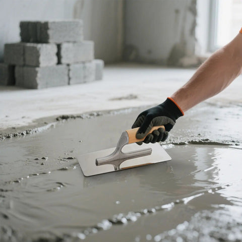 Three Piece Venetian Plaster Trowel Set With Stainless Steel Finishing Trowels And Wooden Handles, used for cement smoothing