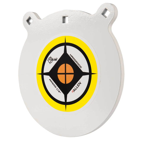 Hardrock AR500 One Half Inch Steel Gong Target For Rifles And Handguns White Powder Coat Finish with target markings