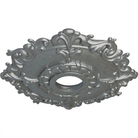Riley Ceiling Medallion Platinum Finish With Eighteen Inch Outer Diameter And Four And Five Eighths Inch Canopy, ornate design