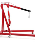 2 Ton Folding Hydraulic Engine Hoist With 6 Wheel Cherry Picker For Garage And Workshop Portable Shop Crane Lift Heavy Duty Steel Construction Easy Fold Lifting Up To 4400 Lbs