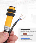 Plug And Play Industrial Grade Diffuse Reflection Photoelectric Sensor With 10 Cm Detection Range M18 DC 6 To 36V NPN Normally Open