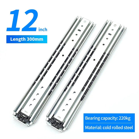 Heavy Duty Full Extension Drawer Slides For Cabinets And Tool Chests, 12 inch 300mm cold rolled steel, Industrial Rail System