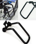 Universal Rear Derailleur Guard Rack Protector for Bikes with heavy duty steel shield and quick release installation.