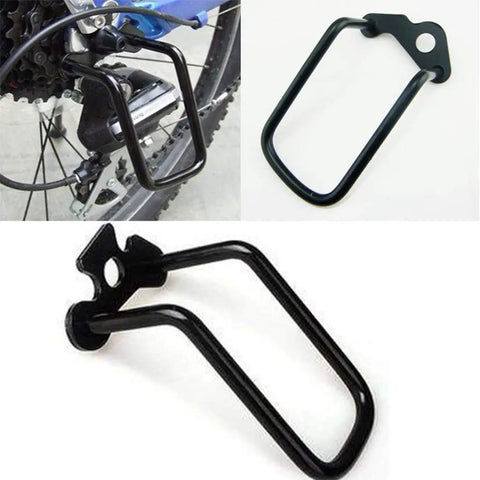Universal Rear Derailleur Guard Rack Protector for Bikes with heavy duty steel shield and quick release installation.