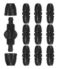 Drip Irrigation Barbed Locking Fittings Kit, 10-Pack 3/8 Inch Tubing Connectors in black plastic for gardens and greenhouses