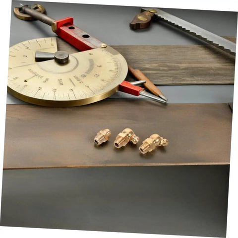 9 Piece Grease Fitting Assortment Kit With Copper Oil Nozzle Caps For Cars And Trailers Easy To Install Straight And Angled Nipples