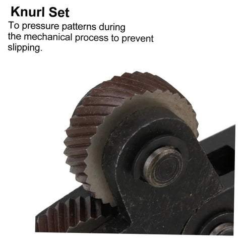 3 Piece No Frills Shop Gear Knurling Tool Set For Lathe Machines With Diagonal Cut Wheels For Positive And Negative Twill Patterns Heavy Duty Hardened Steel Surface Texturing Accessories