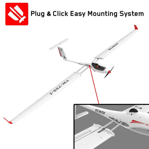 Ready To Fly Brushless RC Plane Glider With 2.4GHz Control And Xpilot Stabilizer, 102 Inch Wingspan, RTF Version For Adults, assembly view
