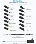 Image showing 14 interchangeable tips for the All-In-One 30W Universal Power Adapter With Adjustable DC Output 3V To 12V, 2.5A Max.