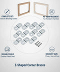 10 Pack Z Shaped Corner Braces Chrome Plated Steel Right Angle Connectors for Picture Frame Assembly and Furniture Repair