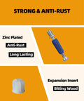 Top Rated Furniture Cam Lock Screws And Connectors M6 X 40mm Zinc Plated Steel Build shown with strong, anti-rust design.