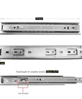 Heavy Duty 10 Inch Full Extension Ball Bearing Drawer Slides With Silent Close Design For Kitchen Cabinets And Quick Fixes, metal rails shown.