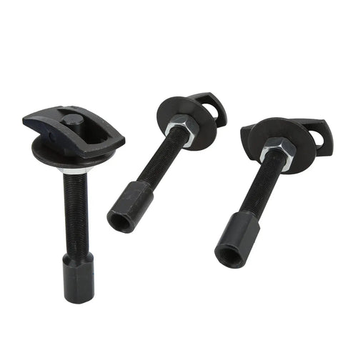 Heavy Duty 3pc Rear Axle Bearing Puller Kit Solid Steel Extractor Installer 3 Sizes For Auto Main Bearing Tubes, black steel