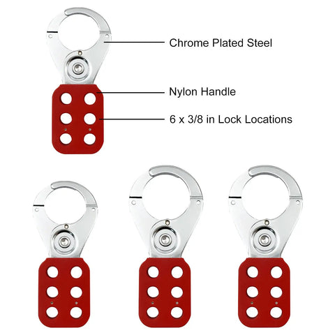 Built Tough Lockout Tagout Station With Clear Viewing Lid Fully Loaded Loto Kit Holding 14 Numbered Padlocks Heavy Duty Hasps Safety Tags Nylon Cables For Tradesmen red padlock hasp with chrome plated steel and nylon handle
