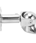 Stainless Steel Marine Magnetic Door Stopper With Self Aligning Rotating Head And Adjustable 3 5 To 4 5 Inch Length side view of polished metal head.