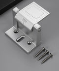 Heavy Duty Door Catch Secures Barns And Garages Easy Install Aluminum Lock for Privacy Bathroom Windows Home Safety Upgrade That Slays, gray finish with screws.