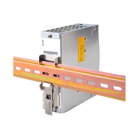 24V 5A DIN Rail Power Supply, 120W, Universal 90-264 VAC Input, Efficiency Up To 87.5%, Output Adjustable From 24 To 28V DC, Heavy-Duty 24V Power Supply For Industrial Control Panels, Automation And Networking Gear mounted on TS-35 rail