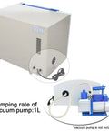 Back view of 0.9 Cu Ft Vacuum Drying Oven with Digital Temperature Control, showing pump connection, 110V, 1kW, PID heating.
