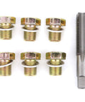 Fresh Oil Drain Plug Tap M13 X 1.25MM Thread Repair Kit For Fixing Stripped Holes And Restoring Proper Fit With New Screw Washer For Your Car Maintenance Needs. Set of six M13 x 1.25 iron drain plugs with washers and tap