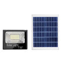 Heavy Duty Solar Flood Lights Featuring Wireless Remote Control And Totally Waterproof Led Arrays, black light and solar panel.