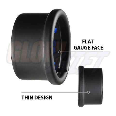 GlowShift 52mm oil pressure gauge kit with flat-face display and black bezel