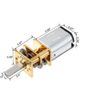 DC micro gear motor with 10RPM reduction, 6V, brass gear head and silver housing.
