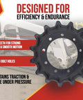 Top Shelf 2 Pack 15 Tooth Drive Sprocket For Kubota SVL75 SVL75 2 SVL75C Skid Steer Loader showing 15 teeth and 9 bolt holes.