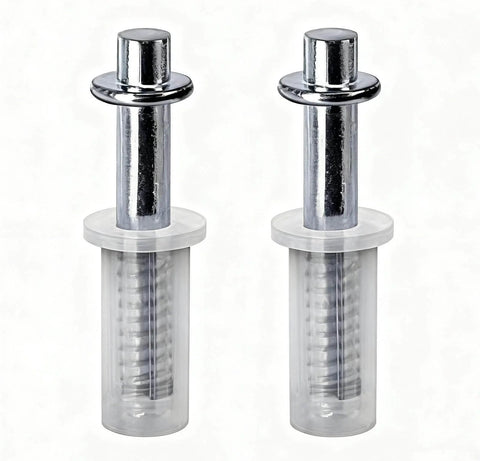 Spring Loaded Bifold Door Top Pivot Set, 2 Pcs Closet Door Hardware Repair Part for 1 1/8 to 1 3/8 Inch Doors, PVC and stainless steel