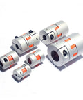 Heavy Duty Plum Flex Shaft Coupling for DIY CNC Encoder Projects Made From Solid Aluminum Alloy With Anodized Finish in various sizes.
