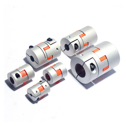 Heavy Duty Plum Flex Shaft Coupling for DIY CNC Encoder Projects Made From Solid Aluminum Alloy With Anodized Finish in various sizes.