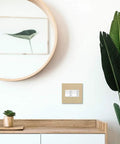 Interior with wooden furniture and plant showcasing White Paddle Dimmer Switch With Smooth Rocking On Off Toggle And Easy Slider Dimmer