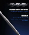 Pro Edge masonry drill bit with hex shank, silver metal, angled side view