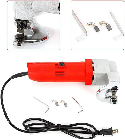 Piudoiliy 500W Electric Metal Shear Power Tool for Steel And Aluminum Sheet Cutting Max 2.5Mm Thickness with accessories and cable
