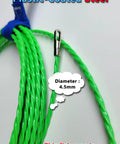 Close-up of Professional 32 Ft Fish Tape Wire Snake, 4.5mm diameter, plastic-coated steel, flexible for electrical installations.
