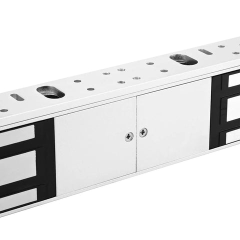 Close-up view of Tough As Nails 1200 Lbs Double Door Electromagnetic Lock with stainless steel housing for access control.