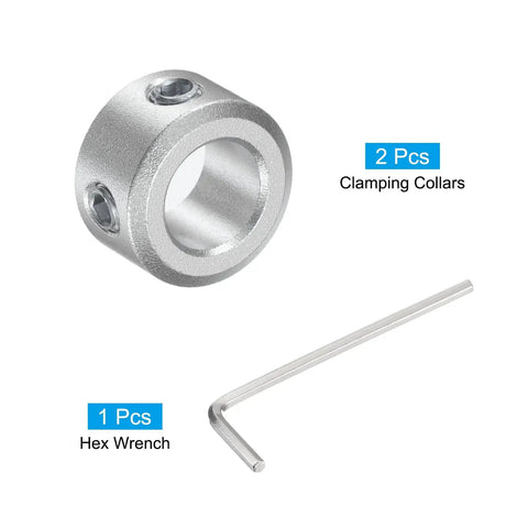 Aluminum Alloy Shaft Collar Clamp On Set Screw Two Pack For 8mm Shaft With 14mm Outer Diameter And 8mm Thickness Rust Resistant