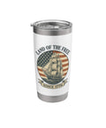 Patriotic Stainless Steel Insulated Tumbler With Sailboat American Flag Design Celebrating 1776 And The 4th Of July