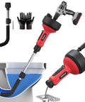 16Ft Auto Feed Drain Snake Auger No-Sweat Heavy-Duty Beast For Toilet Clog Removal Extension Tube with gloves and drill.
