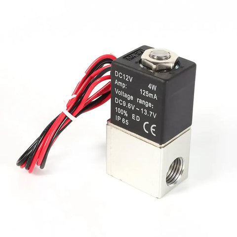 Badass Slick Quarter Inch NPT Female DC 12 Volt 2 Way Normally Closed Aluminum Solenoid Air Valve Plug And Play Tight Seal For Pumps And Gas Lines Industrial Grade Smooth Operation For Automation Projects