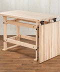 Folding Top Extension Kit for workbench shows space-saving expansion with stable foldout design, adds large work surface.
