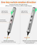 Side view of Cordless Mini Drill Pen With 10 Bits Brushless Motor 0.2 Nm Torque 550 RPM LED Lights Rechargeable Hand Drill Set