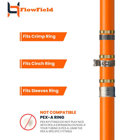 Half Inch PEX B Brass Fittings Set With Drop Ear Elbows Tees And Couplings For Plumbing Includes 5 Brass Elbows And 10 Stainless Cinch Clamps For DIY Ready Easy PEX Installation compatibility with crimp, cinch, sleeves rings