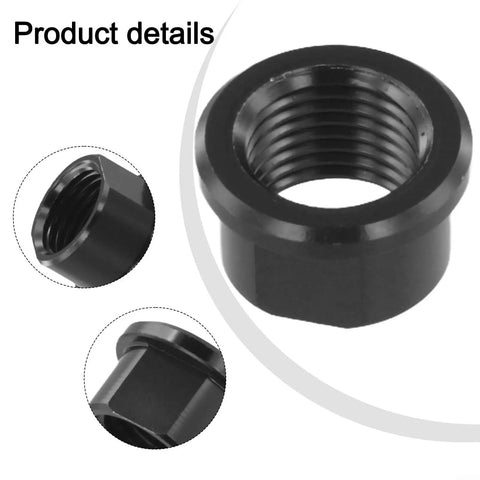 High Strength Aluminum Alloy Bike Thru Axle Nut M15x1.5mm Black Front And Rear Hub Cap Keeps Wheels Secure During Hardcore Rides Ultra Lightweight Shaft Fastener For Bicycle Wheels With Easy Install displayed with detailed close-up views.