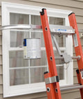 Heavy Duty Ladder Stabilizer For 45 Inch Ladders With Quickclick Lock in use with paint hook on extension ladder