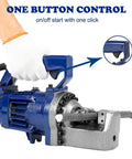 1350 Watt Heavy Duty Electric Rebar Cutter Cuts Up To 7/8 Inch Steel Bars Including 4 To 22 Mm #7 Rebar with one button control handle.
